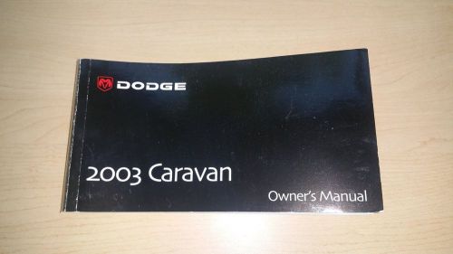 2003 dodge caravan owners manual