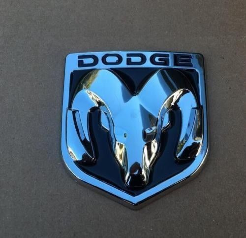New dodge black &amp; chrome 3m emblem hood or trunk tailgate logo fenders badge
