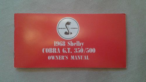1968 shelby owners manual