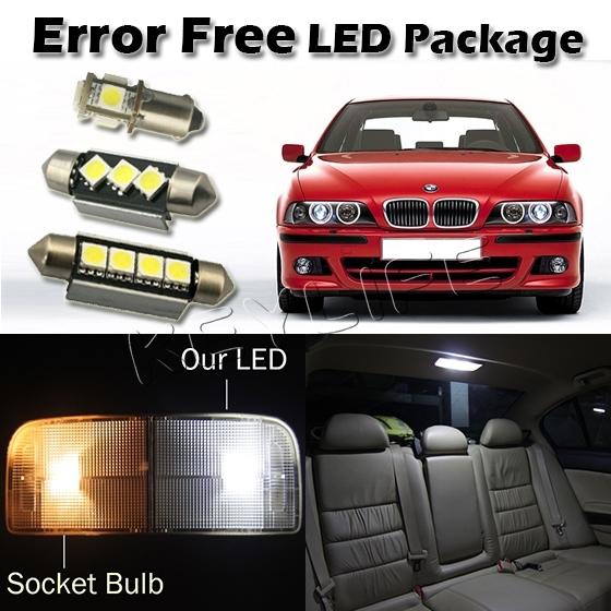 19x error free white light package for 1997-2003 bmw e39 map dome license plate