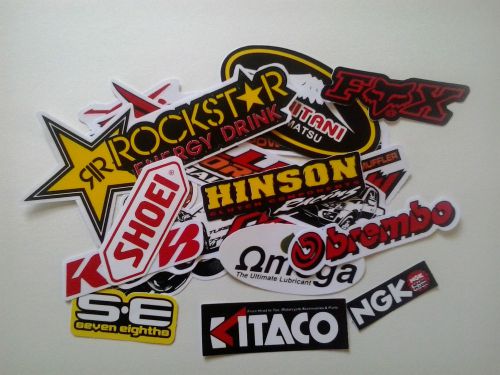 Shoei/hinson/rockstar + 15 pc motocross dirt bike atv atc sticker set