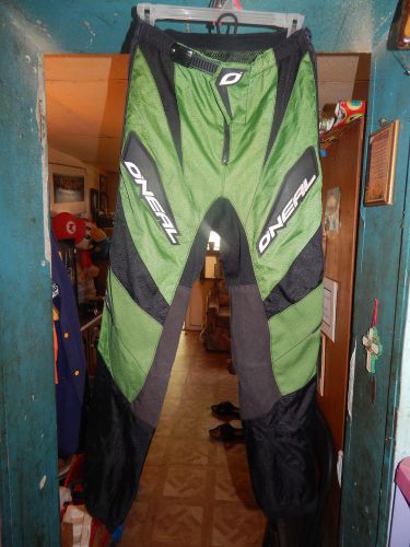 O&#039;neal racing elements green motorcycle motocross pants size 28  htf