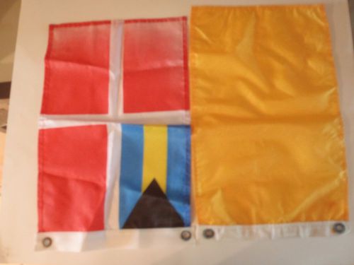 Boat flags / bahamas and yellow quarentine flag 12&#034;x 18&#034;