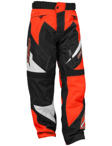 Castle mens black/flo orange r16 race snowmobile pants snow snowcross