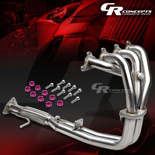 J2 for 90-93 accord f22 exhaust manifold 4-2-1 header+purple washer cup bolts