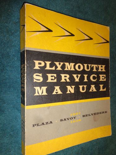 1957 / 1958 plymouth shop manual / shop book / nice original!!!
