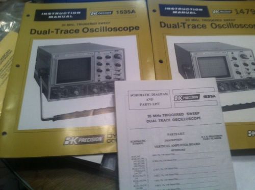 2 bk precision oscilloscope instruction manual  models 1479 &amp; 1535a w parts list
