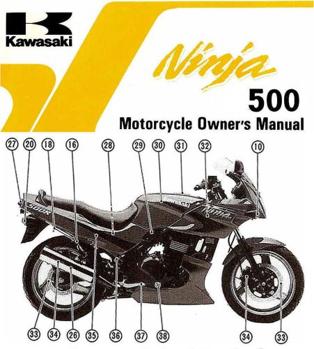 1997 kawasaki ninja 500 motorcycle owners manual -ninja 500 ex500d4-kawasaki