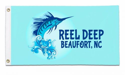 Personalized boat flag jumping marlin 13x23