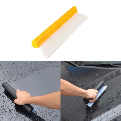 Yellow clear 14&#034; silicone blade car window film scraper cleaner tint