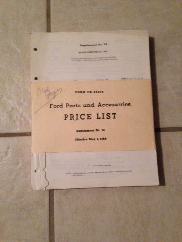 Antique auto parts catalog: ford parts and accessories price list may 1964