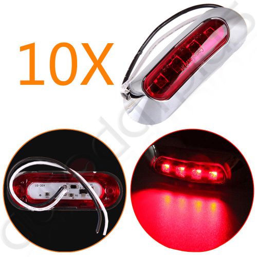 10x replacement 10v-30v red 4led clearance side marker light lamp truck trailer