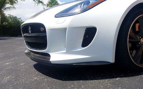 2014-2016 jaguar f-type tesoro 3pc front bumper lip kit - carbon fiber