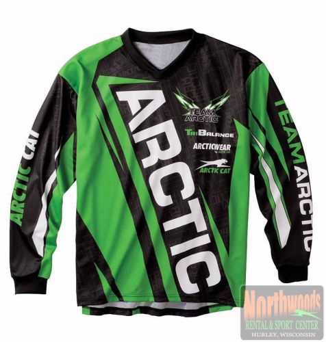 Arctic cat youth team arctic snowmobile jersey - black / green 5253-08*