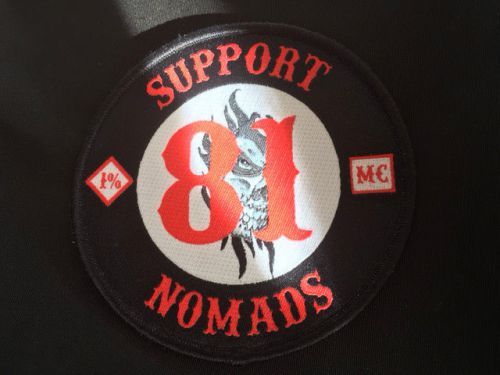 8 1%er bikers vest/jacket patch angels/hells support 81 nomads patch  badge
