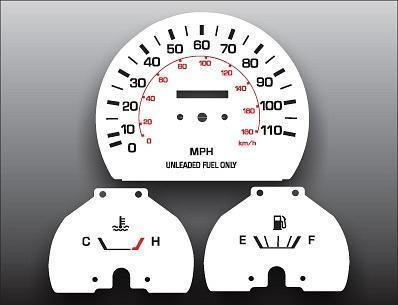 1989-1991 toyota truck non tach instrument cluster white face gauges 89-91