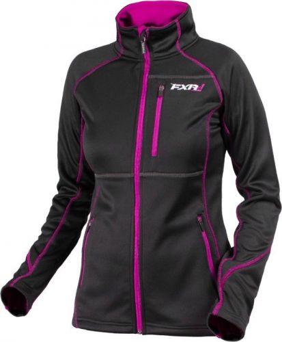 Fxr elevation tech womens zip up sweatshirt black/wineberry purple
