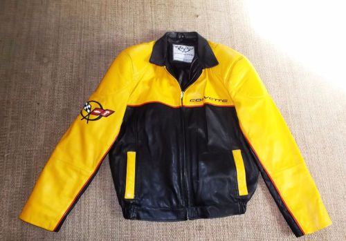 Corvette soft leather jacket yellow &amp; black sz medium was $500 new ex cond.