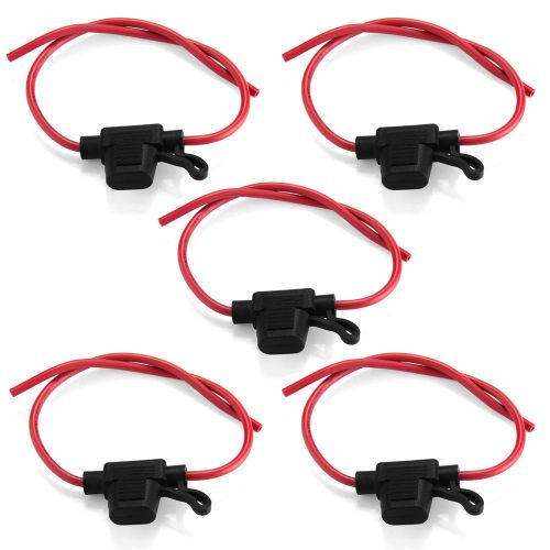 Waterproof 5pcs car inline blade fuse holder small size black + red new