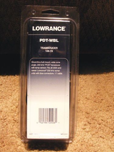 Lowrance pdt-wbl #106-74 trolling motor/shoot-thru-hull mount transducer w/ temp