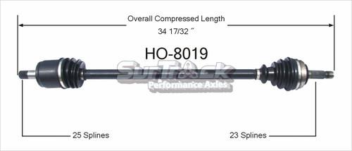 Surtrack perf axles ho-8019 cv half-shaft assembly-new cv axle shaft