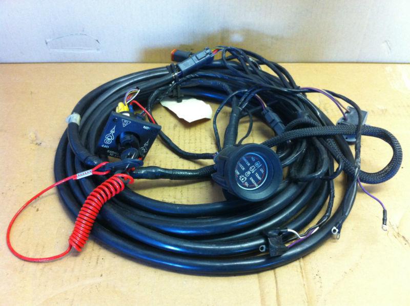  johnson / evinrude square plug wiring harness with warning gauge & keyswitch