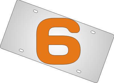 6 six blank silver mirror acrylic license plates - flawless mirror finish