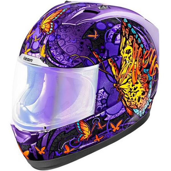 Icon alliance chrysalis purple full face motorcycle helmet