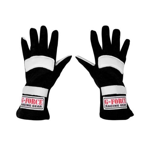 New g-force g1 nomex sfi 3.3/1 racing/driving gloves, black size youth small