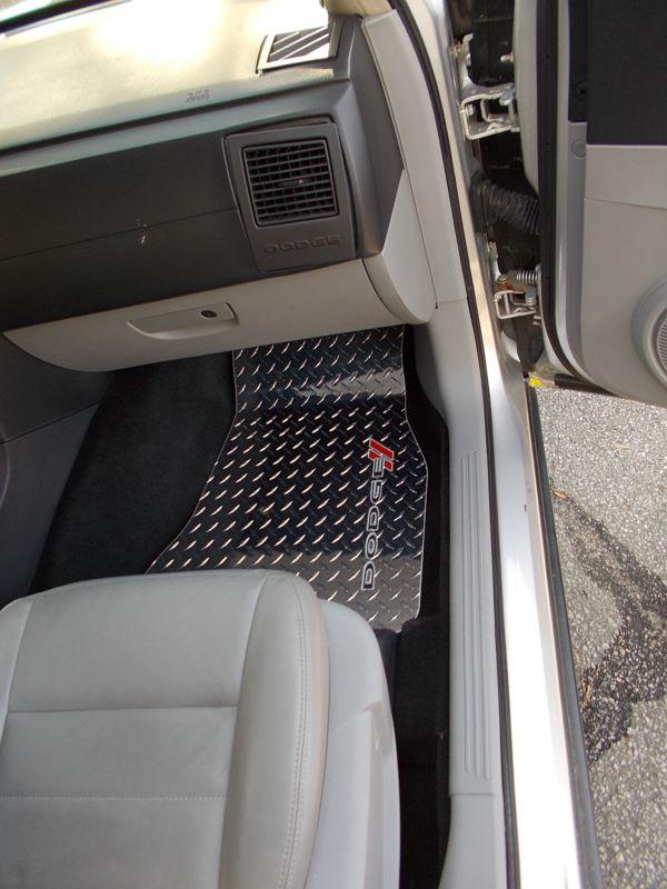 Dodge emblem  aluminum diamond plate floor mats   real metal custom  5pc set