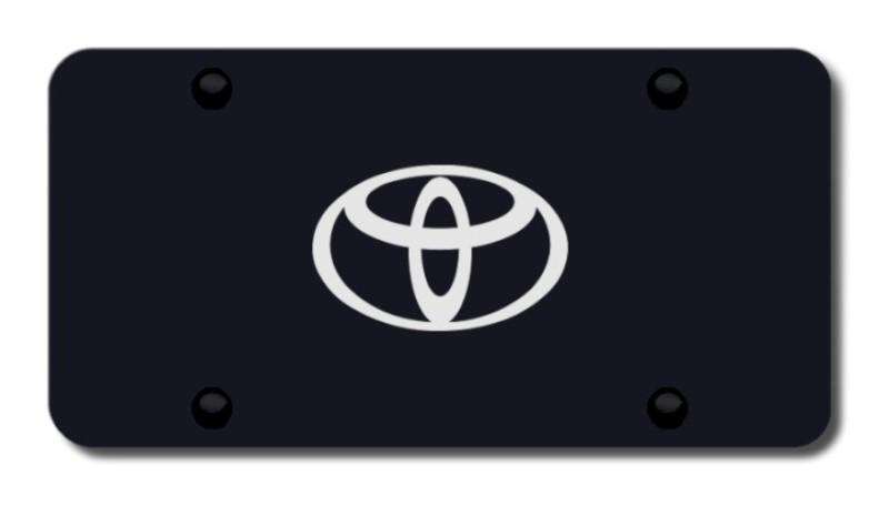 Toyota laser etched (logo only) on black license plate made in usa genuine