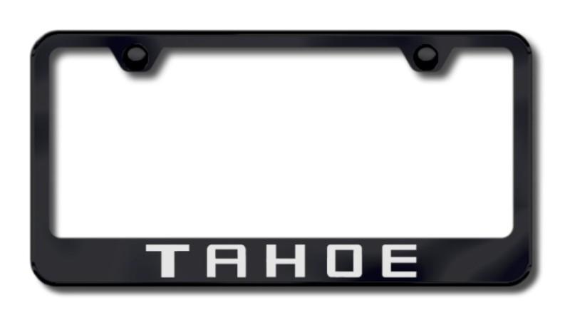 Gm tahoe laser etched license plate frame-black made in usa genuine