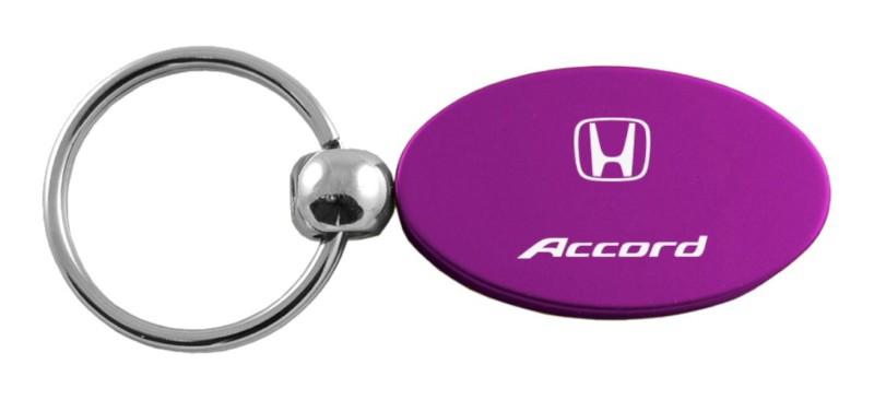 Honda accord purple oval keychain / key fob engraved in usa genuine