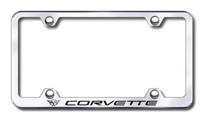 Gm corvette c5 wide body  engraved chrome license plate frame made in usa genui