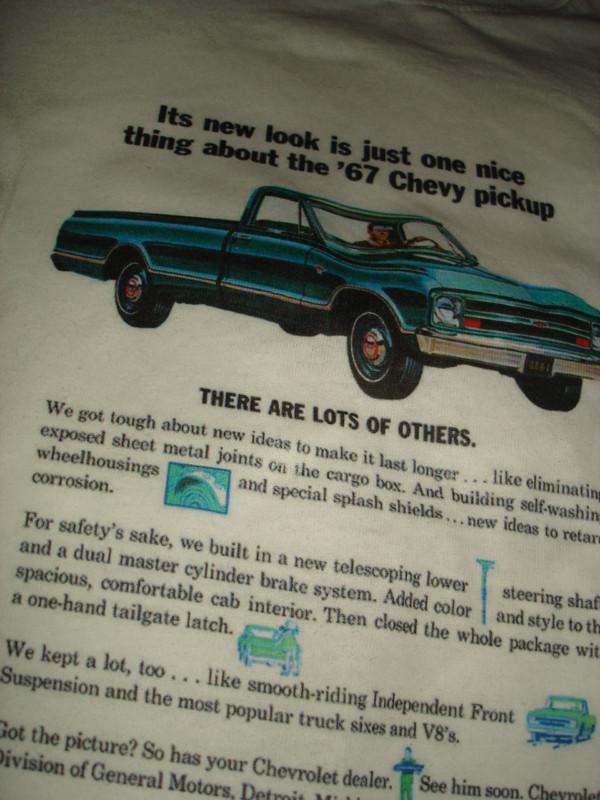 67 chevy pickup truck retro graphic themed novelty t-shirt size large