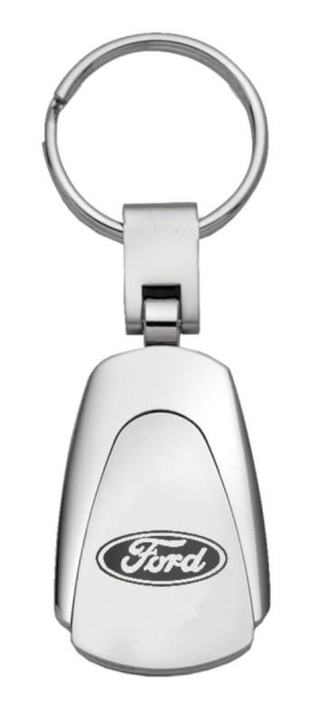 Ford chrome teardrop keychain / key fob engraved in usa genuine