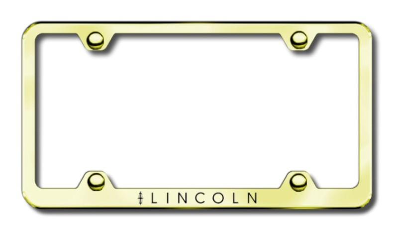 Ford lincoln wide body laser etched gold license plate frame -metal made in usa