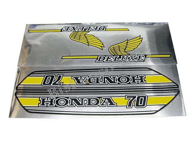 Honda c70 c 70 decal sticker emblem "yellow"