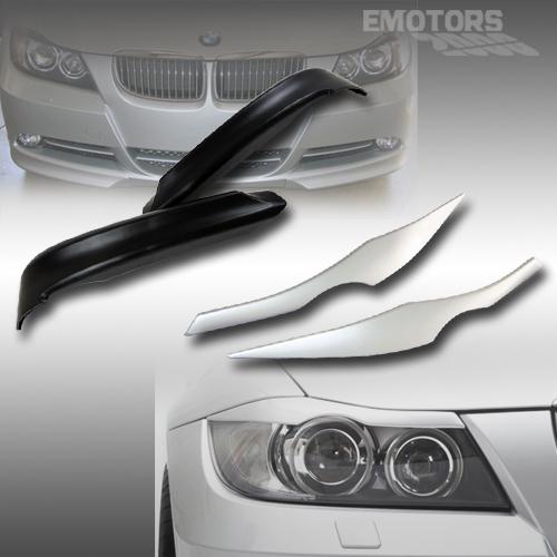 Painted bmw e90 3-series 4dr oe type front splitter & eyelids cover 2006-2008 Ω