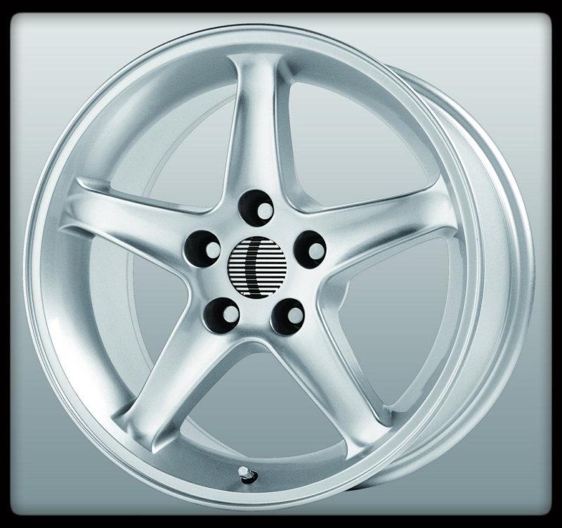 16" x 8" wheel replicas v1110 cobra r silver mustang thunderbird wheels rims