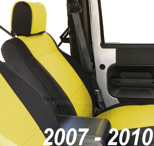 Jeep wrangler 2007-10 neoprene full set seat cover airbag 4 dr yellow yes4dy