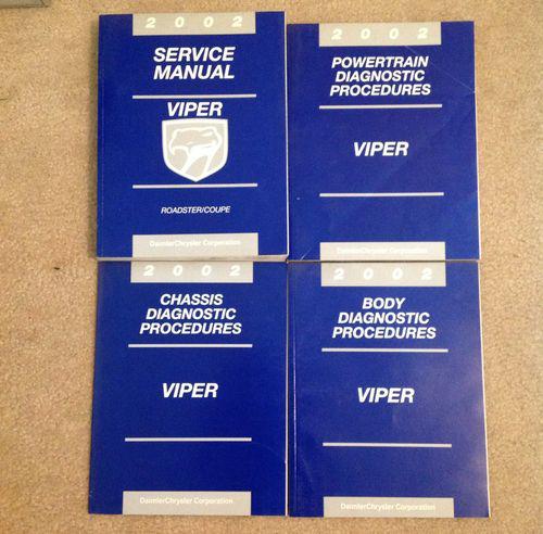 Lot of 4 2002 dodge viper service manuals shop repair set oem dealership books
