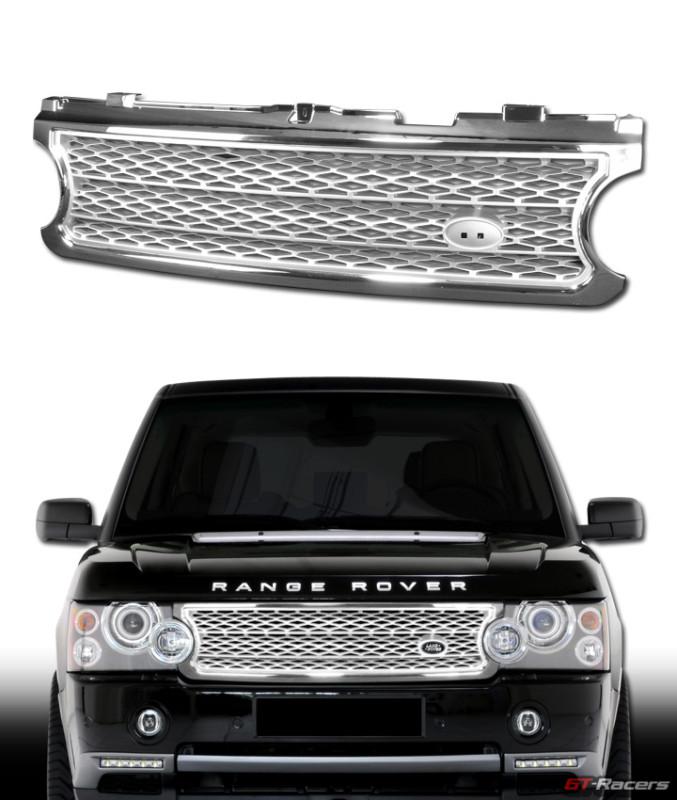 Euro chrome/silver mesh style front hood grill grille abs 06-09 land range rover