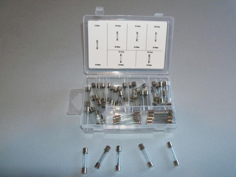 60 pack agc glass fuses 5, 10, 15, 20, 25, and 30 amp with pvc storage case***
