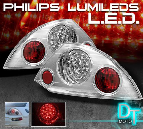 00-02 mit. eclipse philips-led perform clear tail brake lights lamps left+right