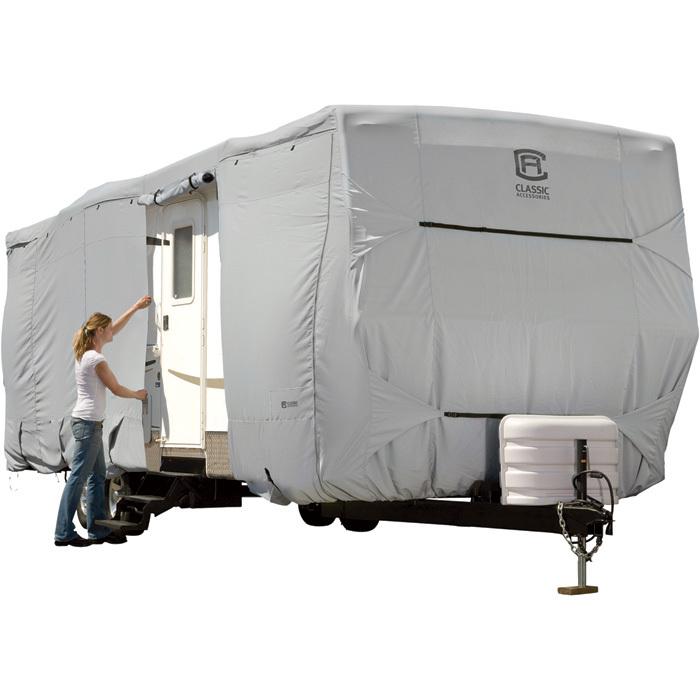 Classic permapro premium travel trailer cover- gray fits up to 20-ft trailers
