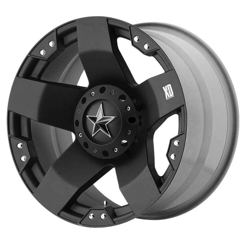 20x8.5 xd rockstar xd775 5,6,8 lug 4 new black wheels rims free caps lugs stems