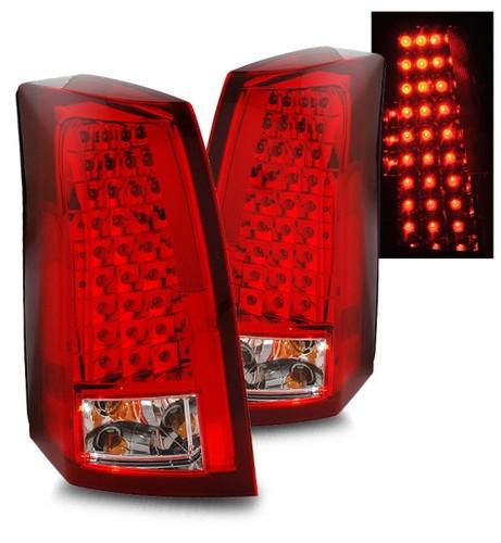 03-07 cadillac cts vip euro red clear led aftermarket tail light rear brake lamp