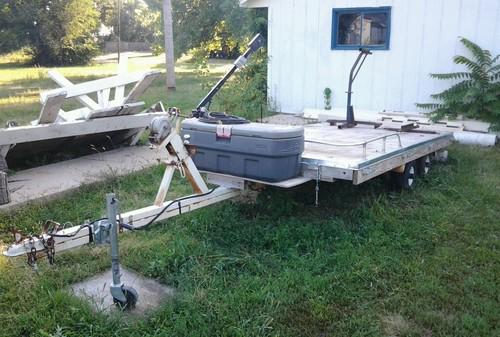 20 ft flatbed trailer. heavy duty and low boy. toy hauler. many uses. free deliv