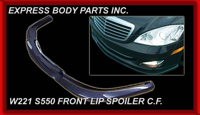 07-09 w221 s550 front bumper carbon fiber lip spoiler mercedes new base pkg only